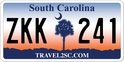 SC license plate ZKK241