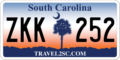 SC license plate ZKK252