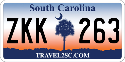 SC license plate ZKK263