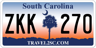 SC license plate ZKK270
