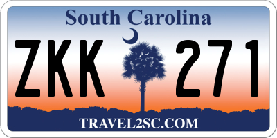 SC license plate ZKK271