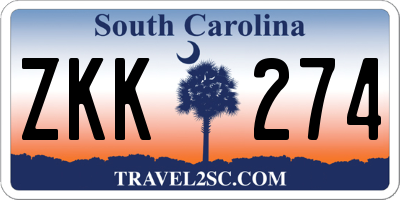 SC license plate ZKK274