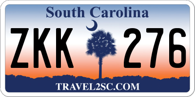 SC license plate ZKK276