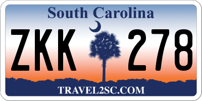 SC license plate ZKK278