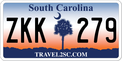 SC license plate ZKK279