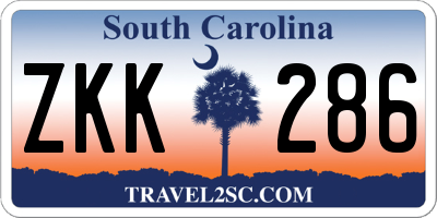 SC license plate ZKK286