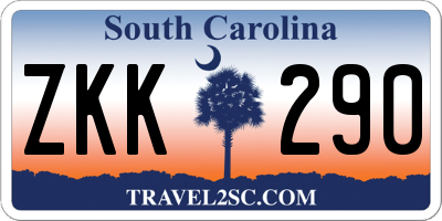 SC license plate ZKK290