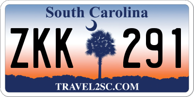 SC license plate ZKK291