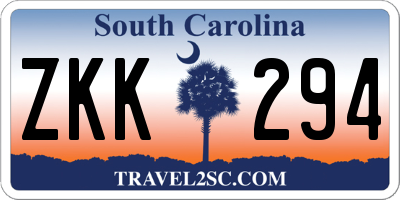SC license plate ZKK294