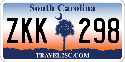 SC license plate ZKK298