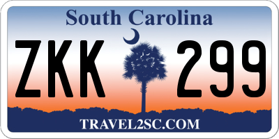 SC license plate ZKK299