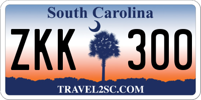 SC license plate ZKK300
