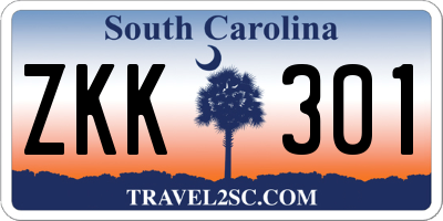 SC license plate ZKK301