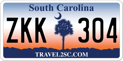 SC license plate ZKK304