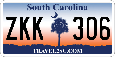 SC license plate ZKK306