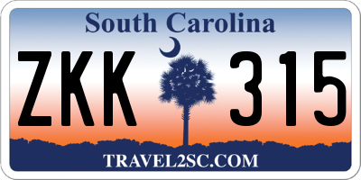 SC license plate ZKK315
