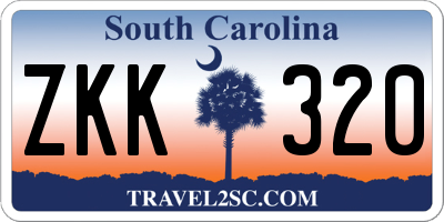 SC license plate ZKK320