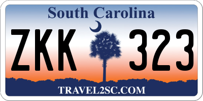 SC license plate ZKK323
