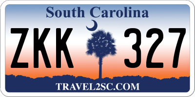 SC license plate ZKK327