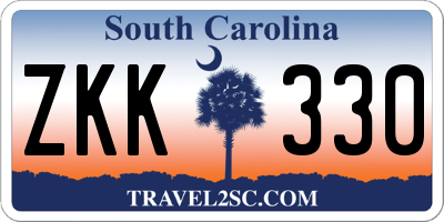 SC license plate ZKK330