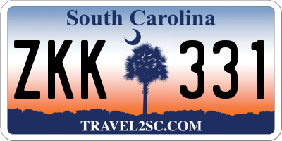 SC license plate ZKK331