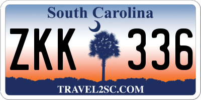 SC license plate ZKK336