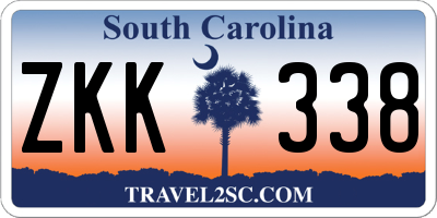 SC license plate ZKK338