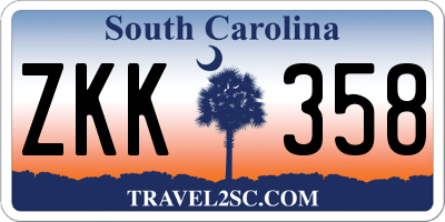 SC license plate ZKK358