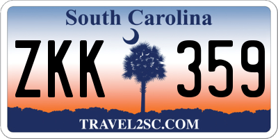 SC license plate ZKK359