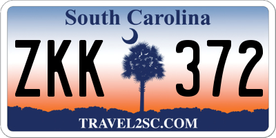 SC license plate ZKK372