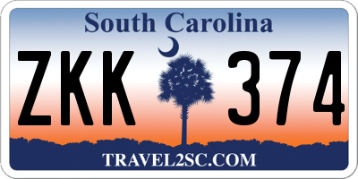 SC license plate ZKK374