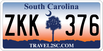 SC license plate ZKK376