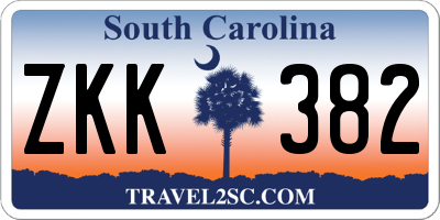 SC license plate ZKK382