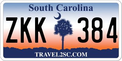 SC license plate ZKK384