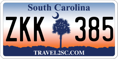 SC license plate ZKK385