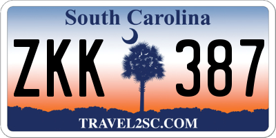 SC license plate ZKK387