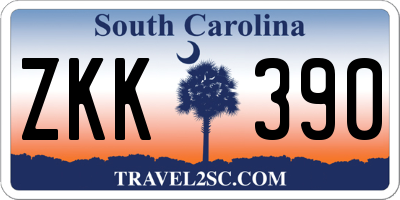 SC license plate ZKK390