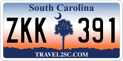 SC license plate ZKK391