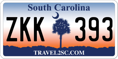 SC license plate ZKK393