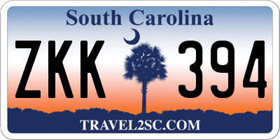 SC license plate ZKK394