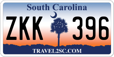 SC license plate ZKK396