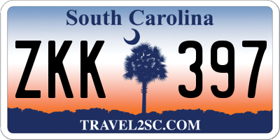 SC license plate ZKK397