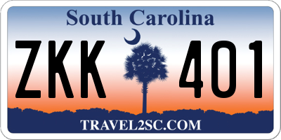 SC license plate ZKK401