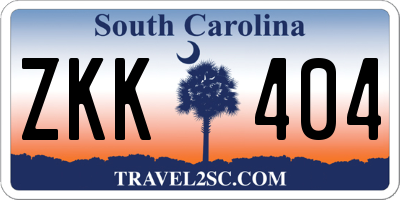 SC license plate ZKK404