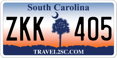 SC license plate ZKK405
