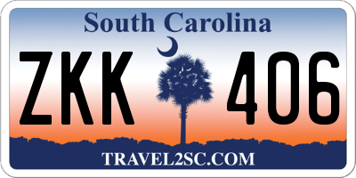 SC license plate ZKK406
