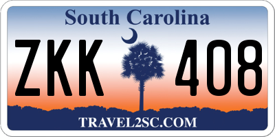 SC license plate ZKK408