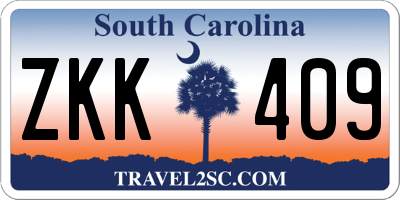 SC license plate ZKK409