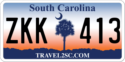 SC license plate ZKK413