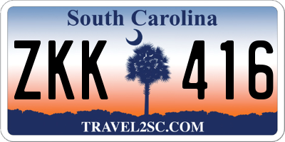 SC license plate ZKK416